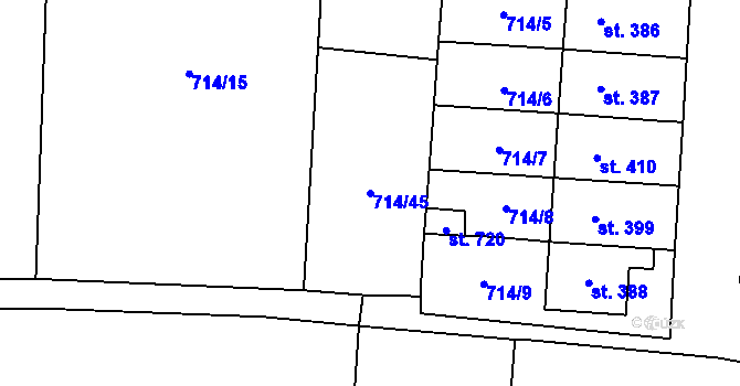 Parcela st. 714/45 v KÚ Český Herálec, Katastrální mapa