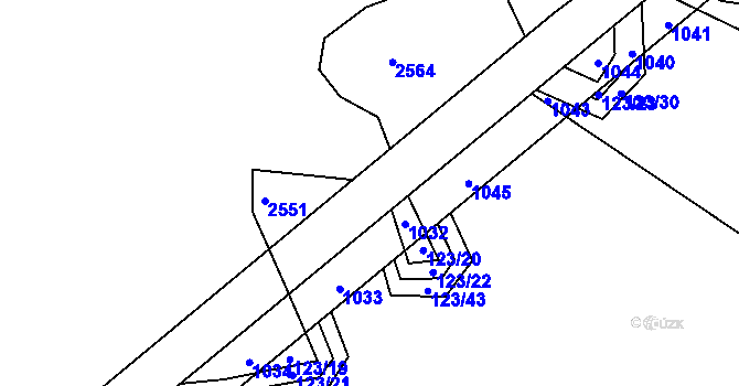 Parcela st. 1047/36 v KÚ Český Herálec, Katastrální mapa