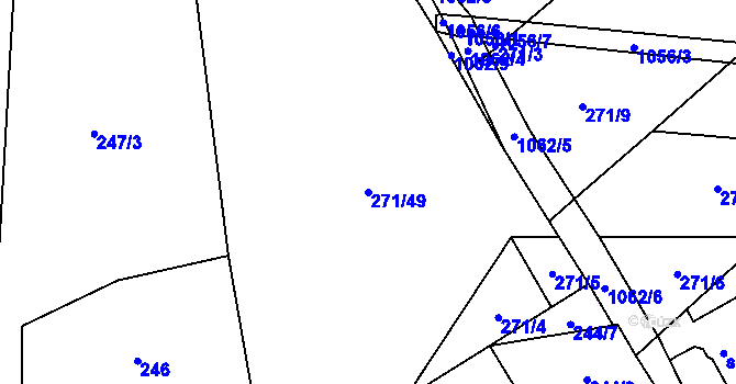 Parcela st. 271/49 v KÚ Český Herálec, Katastrální mapa