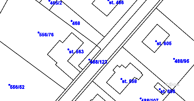Parcela st. 489 v KÚ Český Herálec, Katastrální mapa