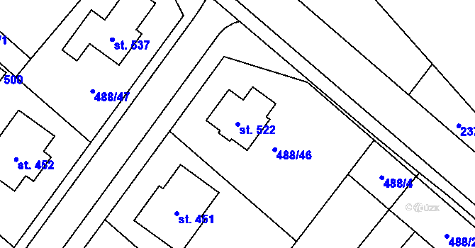 Parcela st. 522 v KÚ Český Herálec, Katastrální mapa