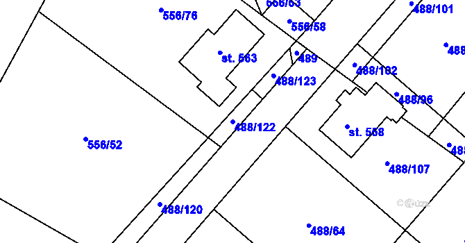 Parcela st. 488/122 v KÚ Český Herálec, Katastrální mapa