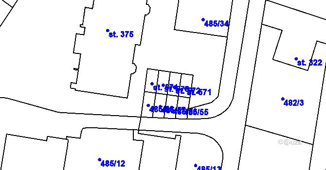 Parcela st. 573 v KÚ Český Herálec, Katastrální mapa