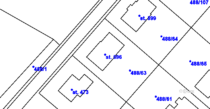 Parcela st. 596 v KÚ Český Herálec, Katastrální mapa