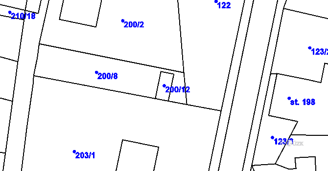 Parcela st. 200/12 v KÚ Český Herálec, Katastrální mapa