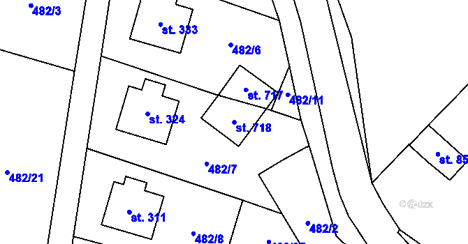 Parcela st. 718 v KÚ Český Herálec, Katastrální mapa