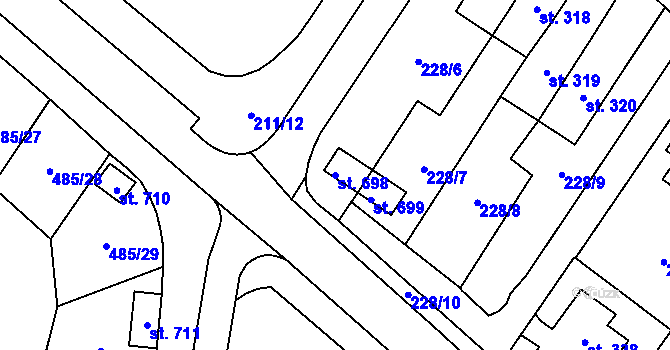 Parcela st. 698 v KÚ Český Herálec, Katastrální mapa