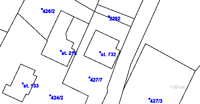Parcela st. 732 v KÚ Český Herálec, Katastrální mapa