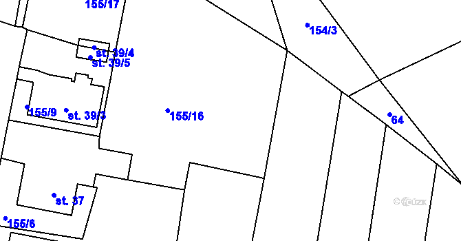 Parcela st. 155/15 v KÚ Kocanda, Katastrální mapa