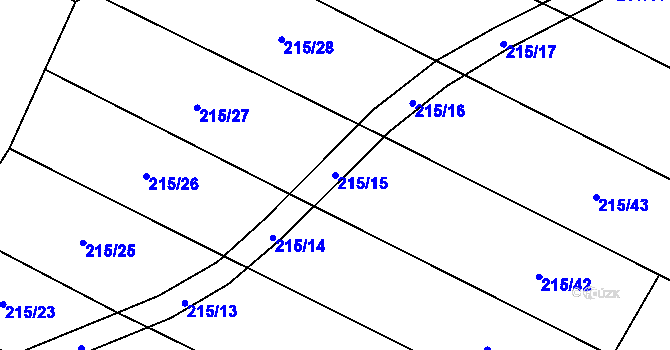 Parcela st. 215/15 v KÚ Kocanda, Katastrální mapa