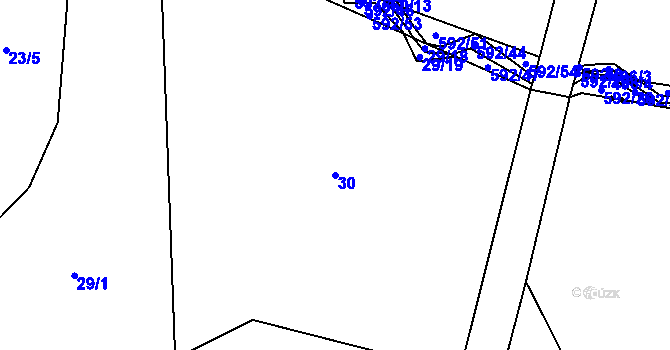 Parcela st. 30 v KÚ Kocanda, Katastrální mapa
