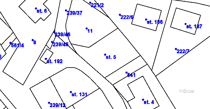 Parcela st. 5 v KÚ Herálec na Moravě, Katastrální mapa