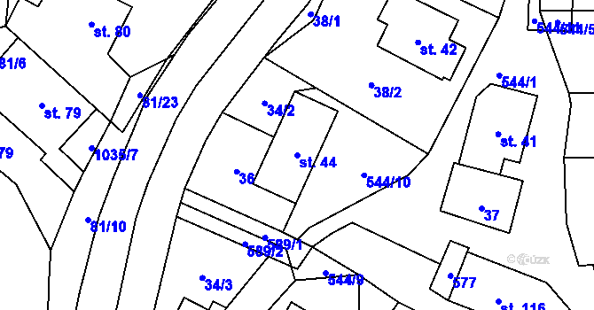 Parcela st. 44 v KÚ Herálec na Moravě, Katastrální mapa