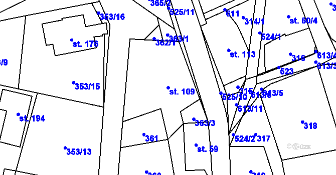 Parcela st. 109 v KÚ Herálec na Moravě, Katastrální mapa
