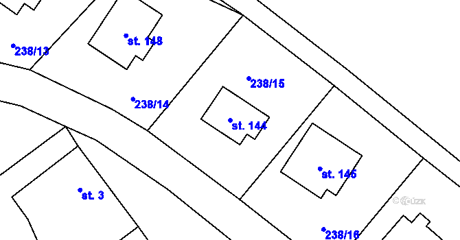Parcela st. 144 v KÚ Herálec na Moravě, Katastrální mapa