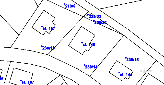 Parcela st. 148 v KÚ Herálec na Moravě, Katastrální mapa