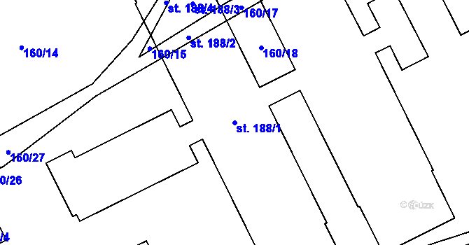 Parcela st. 188/1 v KÚ Herálec na Moravě, Katastrální mapa