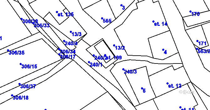 Parcela st. 199 v KÚ Herálec na Moravě, Katastrální mapa