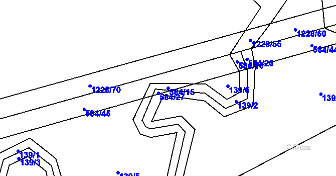 Parcela st. 584/15 v KÚ Herálec na Moravě, Katastrální mapa