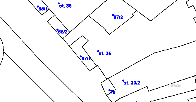 Parcela st. 35 v KÚ Heraltice, Katastrální mapa