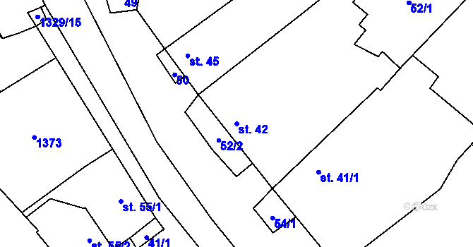Parcela st. 42 v KÚ Heraltice, Katastrální mapa
