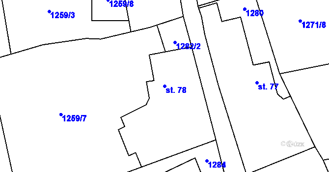 Parcela st. 78 v KÚ Heraltice, Katastrální mapa