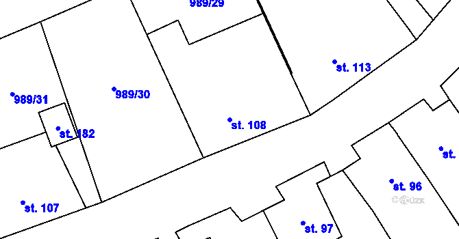 Parcela st. 108 v KÚ Heraltice, Katastrální mapa