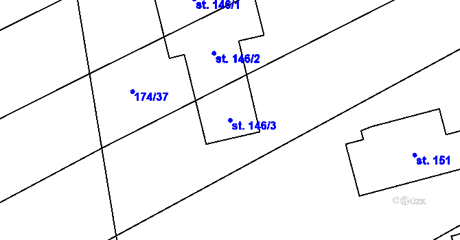 Parcela st. 146/3 v KÚ Heraltice, Katastrální mapa
