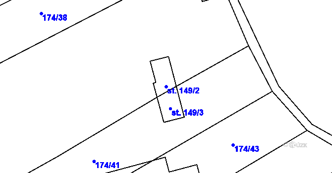 Parcela st. 149/2 v KÚ Heraltice, Katastrální mapa