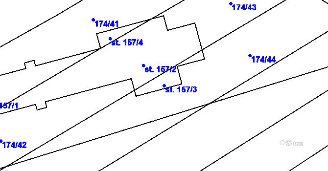 Parcela st. 157/3 v KÚ Heraltice, Katastrální mapa