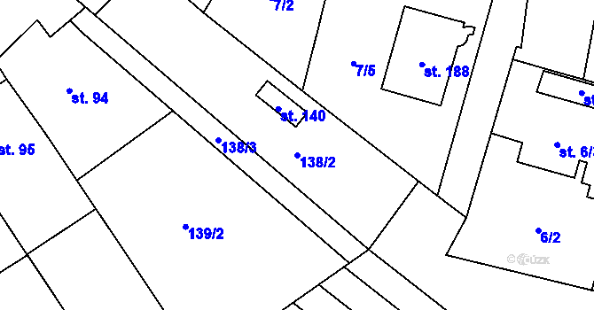Parcela st. 138/2 v KÚ Heraltice, Katastrální mapa