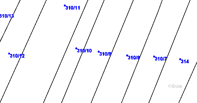 Parcela st. 310/9 v KÚ Heraltice, Katastrální mapa
