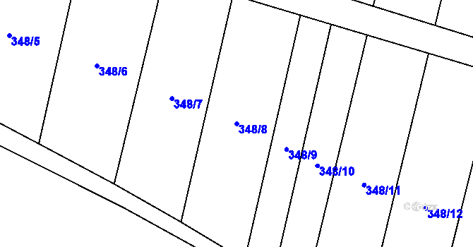 Parcela st. 348/8 v KÚ Heraltice, Katastrální mapa