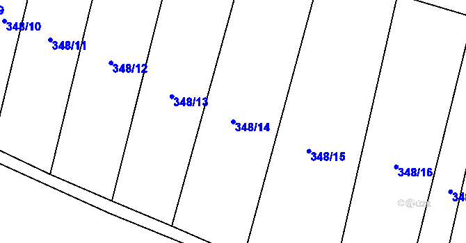 Parcela st. 348/14 v KÚ Heraltice, Katastrální mapa