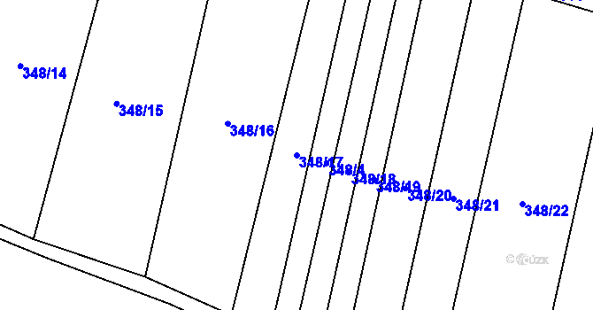 Parcela st. 348/17 v KÚ Heraltice, Katastrální mapa