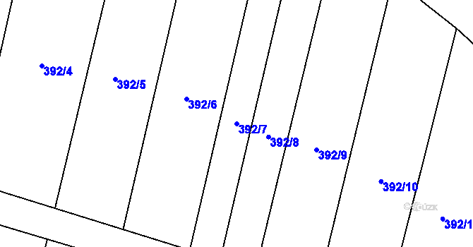 Parcela st. 392/7 v KÚ Heraltice, Katastrální mapa