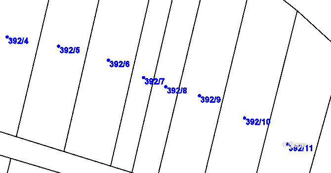Parcela st. 392/8 v KÚ Heraltice, Katastrální mapa