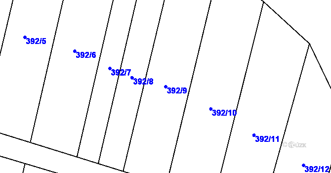 Parcela st. 392/9 v KÚ Heraltice, Katastrální mapa
