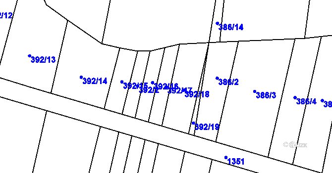 Parcela st. 392/17 v KÚ Heraltice, Katastrální mapa