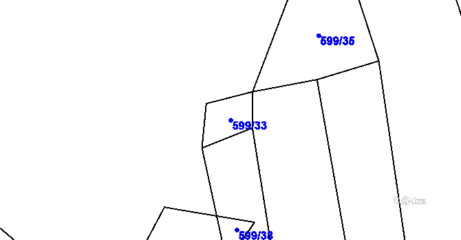 Parcela st. 599/33 v KÚ Heraltice, Katastrální mapa