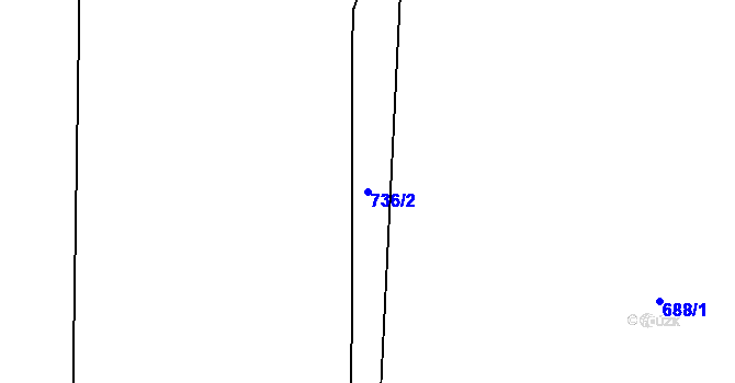 Parcela st. 736/2 v KÚ Heraltice, Katastrální mapa
