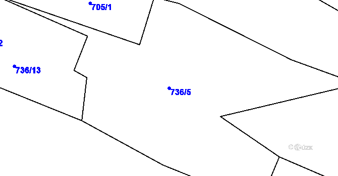Parcela st. 736/5 v KÚ Heraltice, Katastrální mapa