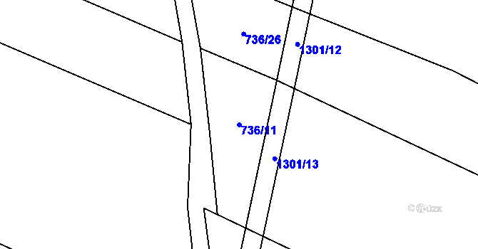 Parcela st. 736/11 v KÚ Heraltice, Katastrální mapa