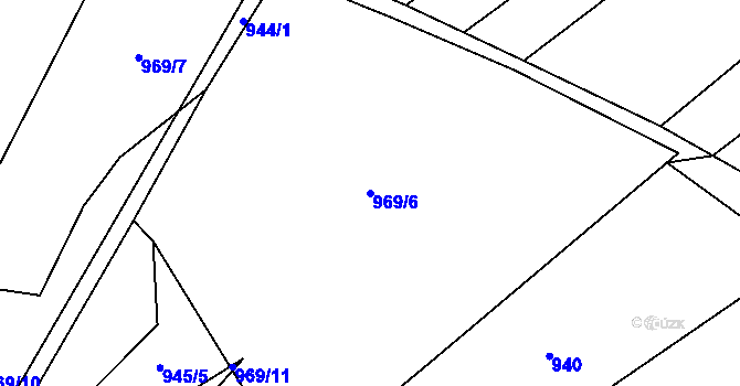 Parcela st. 969/6 v KÚ Heraltice, Katastrální mapa