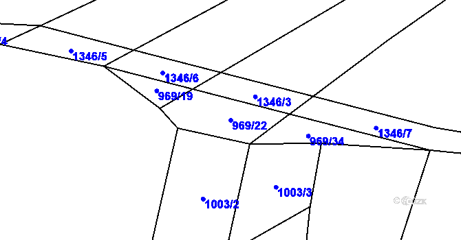 Parcela st. 969/22 v KÚ Heraltice, Katastrální mapa