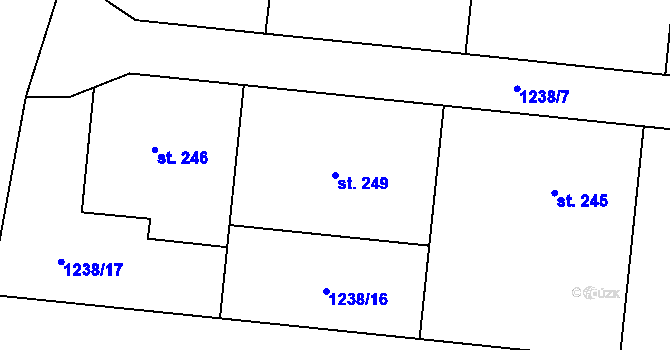 Parcela st. 249 v KÚ Heraltice, Katastrální mapa