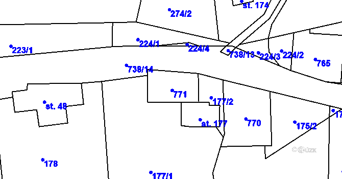 Parcela st. 43 v KÚ Herbortice, Katastrální mapa