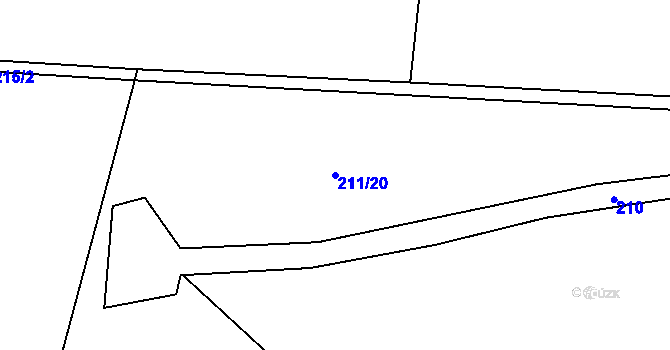 Parcela st. 211/20 v KÚ Herbortice, Katastrální mapa
