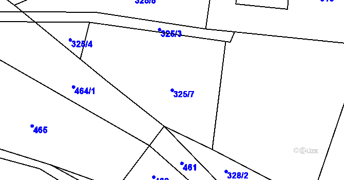 Parcela st. 325/7 v KÚ Herbortice, Katastrální mapa