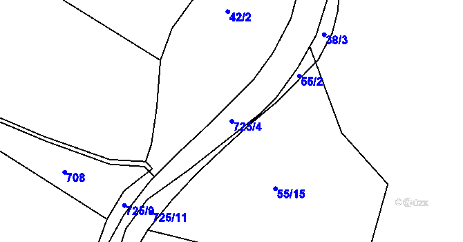Parcela st. 725/4 v KÚ Herbortice, Katastrální mapa